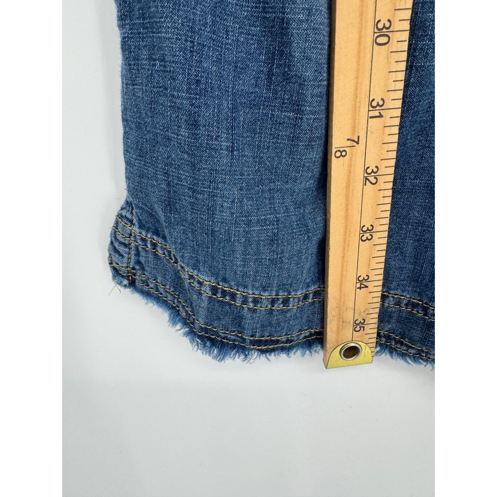 Pilcro Denim Overall Mini Skirt Women XL Chambray Pinafore Boho Festival Western - Picture 7 of 12